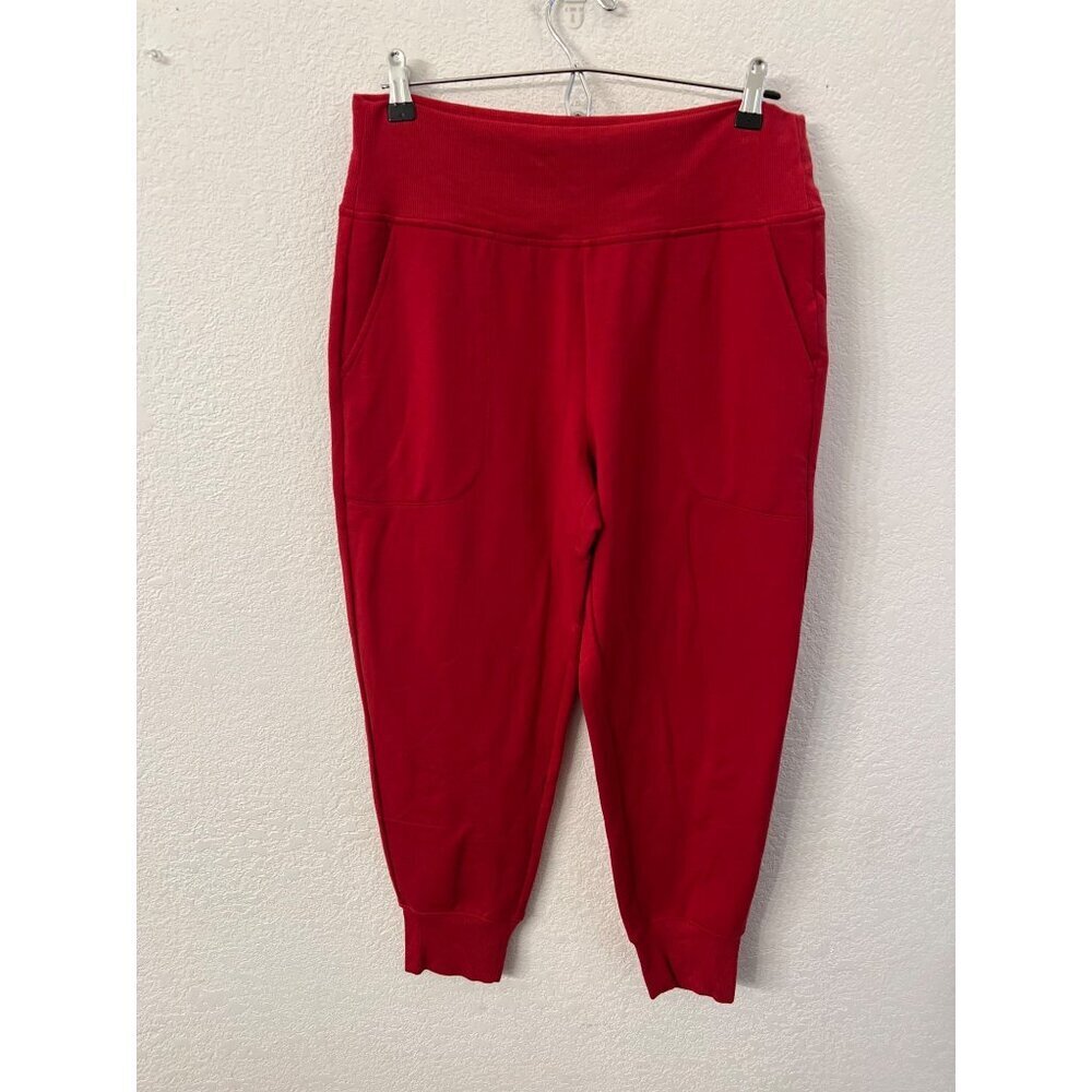 Athleta red salvation joggers women size medium Petite